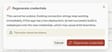 Regenerate credentials confirmation dialog
