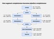 Pipeline with sequential and parallel segments, where segment completeness percentages are combined to produce an overall pipeline completeness value.