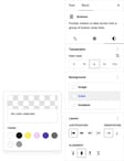 Screenshot of a block inspector sidebar showing the new background tools.