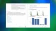 Screenshot of a split-screen bioinformatics workflow. The left panel shows an AI assistant summarizing a completed single-cell RNA sequencing (scRNA-seq) quality-control analysis, including generated files, QC metrics, UMAP visualizations, and cell-type annotations. The right panel displays an "scRNA QC Review" report with histograms for total counts, detected genes, and mitochondrial percentage, alongside bar charts showing QC pass/fail counts and filtered cell populations. The interface is displayed against a blue-and-green gradient background.