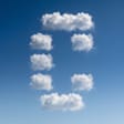 Clouds arranged in the shape of the Conductor logo against a blue sky
