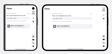Two screenshots of the Expo Go Home tab on iPhone Duo. On the left, the folded outer display. On the right, the open inner display, where the content is a centered column. On both, the Enter URL and account buttons and the tab bar sit in the system's vertical bar on the right edge.
