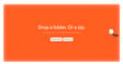 Cloudflare Drag and Drop upload screen for browsing folders or ZIP files