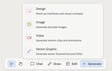 The Canvas + Add menu open with four options stacked vertically: Design, Image, Video, and Vector Graphic
