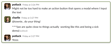Slack conversation: Potluck proposes an action button that opens a text-input modal. Charlie replies, “@townie, do your thing!”, notes the demo is close, and Potluck replies, “Yesss.”