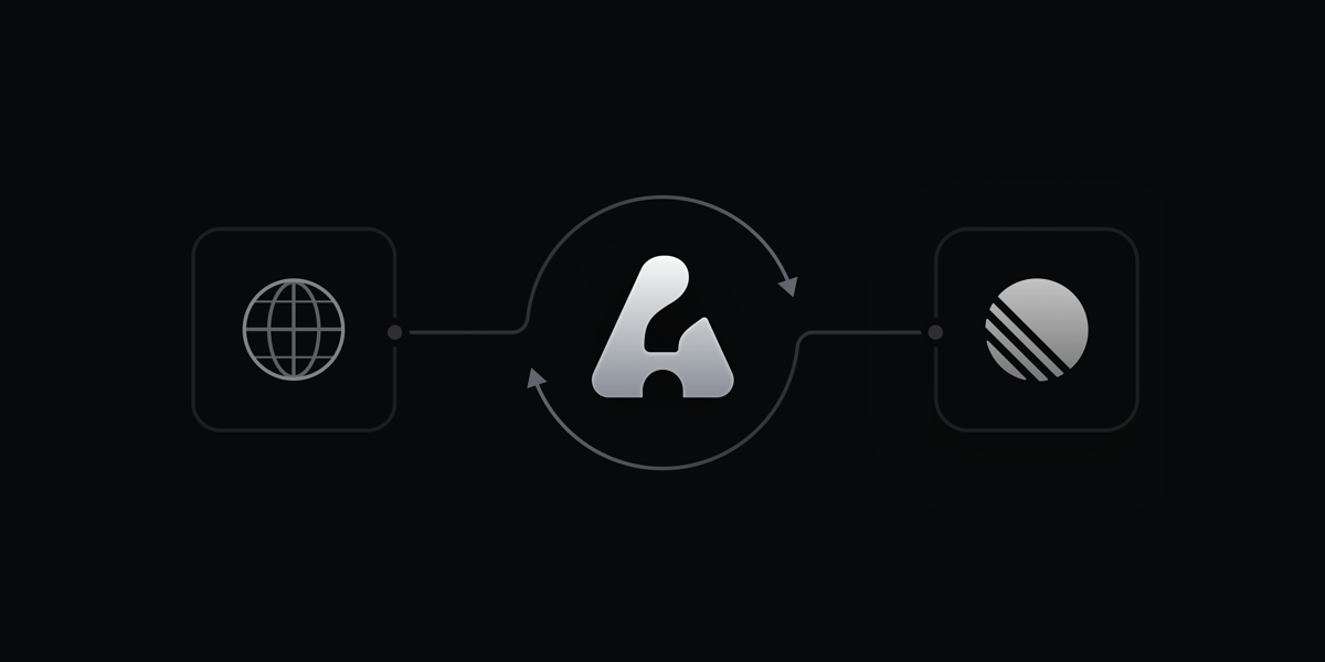 Hero image showing web connecting to Asks connecting to Linear