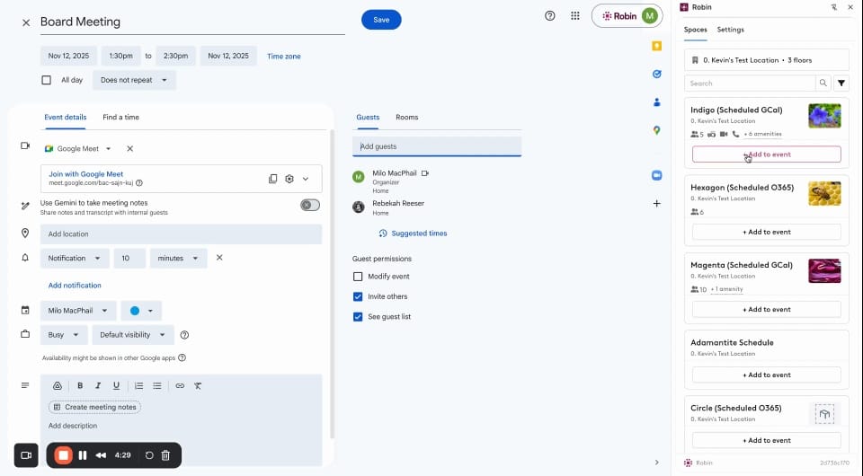 Demo: Google Chrome Robin Extension