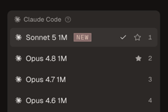 Claude Sonnet 5 in the model picker