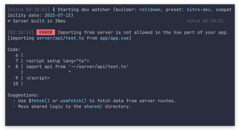 More useful import protection error