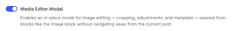 Media Modal experiment settings