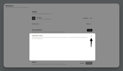 Highlighted Organization Context text box with an arrow pointing to a magic wand button