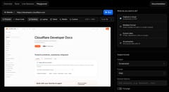 Browser Run Playground in the Cloudflare dashboard showing a generated screenshot preview and output settings