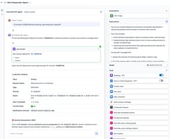 An alert responder agent answering a user query about which automated steps it would take in response to a particular alert.