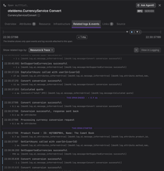 The new "Related logs & events" tab in the span sidebar.