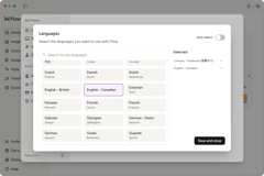 Canadian English setting in Flow