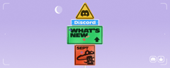A signpost reading "Discord," "What's New" and "September."