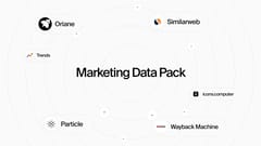Marketing Data Pack with Similarweb, Oriane, Trends, Particle, Icons Computer and Wayback Machine