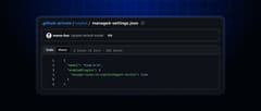 The managed.json file showing an update to the default model where the current model key is replaced with 