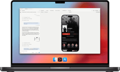 The redesigned Replit Desktop App showing a project open in the workspace, with Agent in a side panel and tab previews across the top of the window