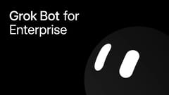 Grok Bot for Enterprise title beside the Grok Bot face on a black background