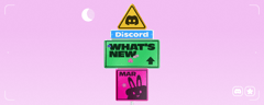 A signpost that reads "Discord," "What's New," and "March." 