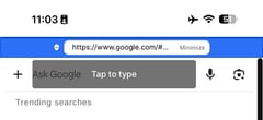 Inline tap-to-type prompt over a focused text field in Browser Isolation