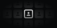 Abstract illustration of two people icons centered on a dark background with a subtle radial motion effect, representing team ownership and permissions.
