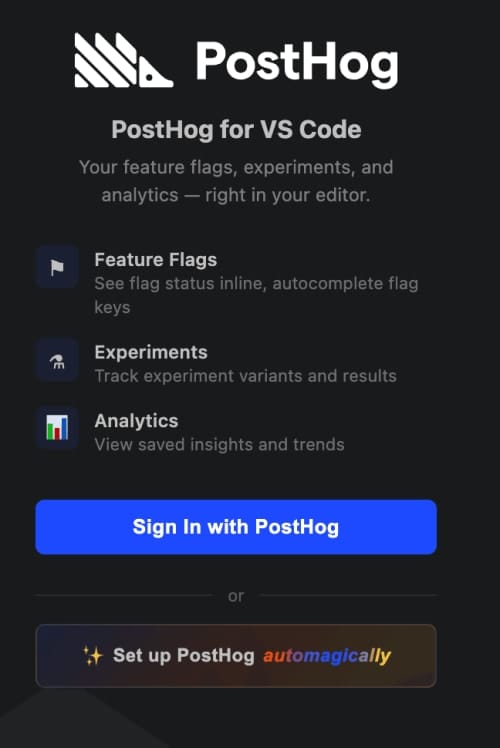 PostHog VS Code extension