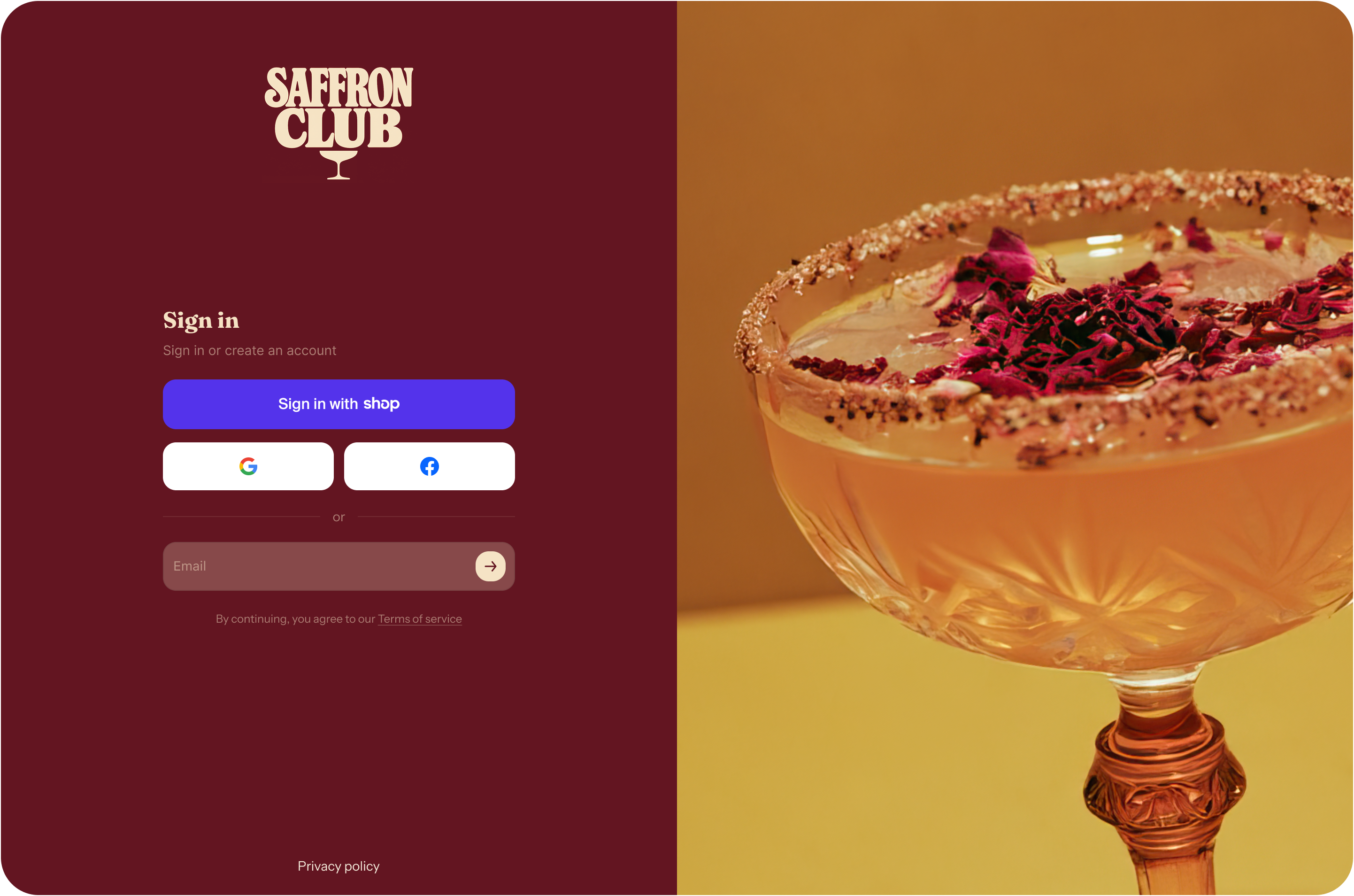 Account Sign-in page