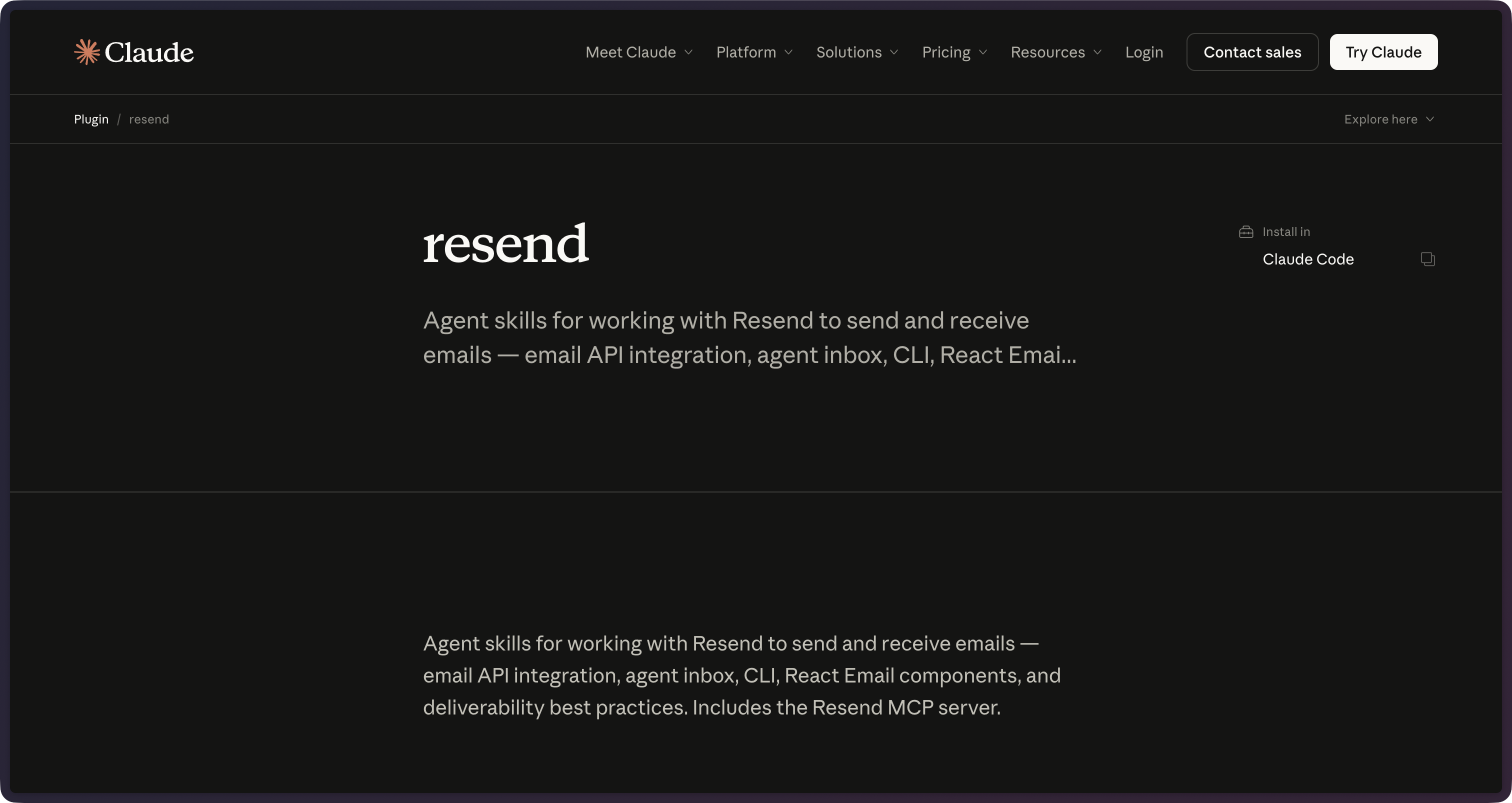 Resend Claude Code Plugin