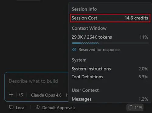 Session token usage