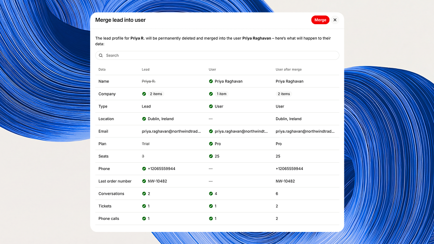 Preview contact merges before confirming them
